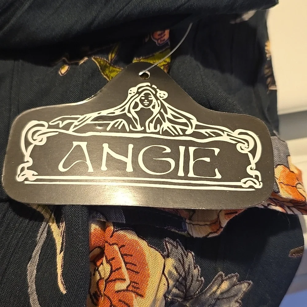 Angie Black Floral Hi-Low Maxi Dress L - Picture 5 of 5
